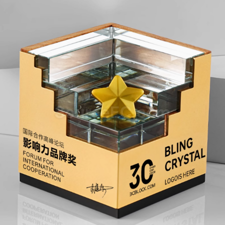 客製化創意實木水晶獎座禮品