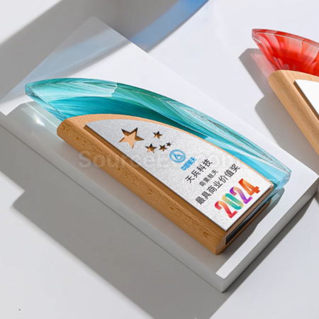 客製化創意帆船水晶獎座禮品