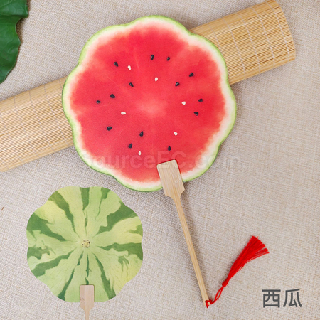 客製化夏季爆款熱賣水果扇子禮品