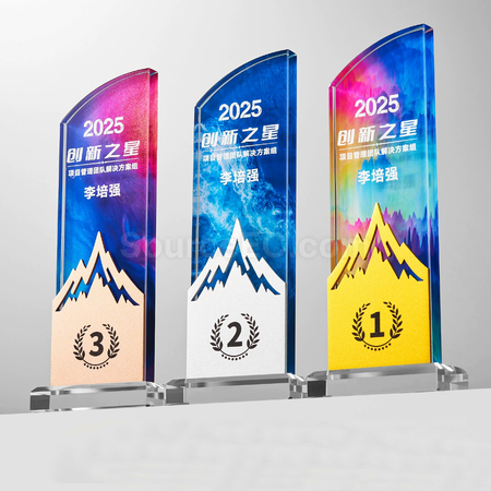 客製化金銀銅水晶獎座禮品