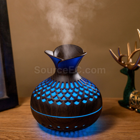 客製化創意木紋花瓶加濕器禮品