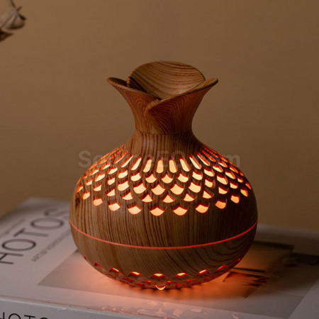 客製化創意木紋花瓶加濕器禮品