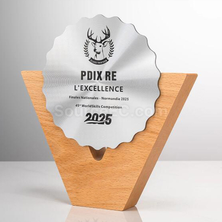 客製化實木金屬獎座禮品