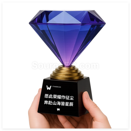 客製化鑽石水晶金屬獎座禮品