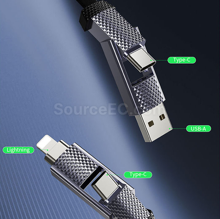 客製化磁吸四合一數據線鑰匙扣禮品