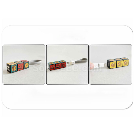 客製化扭轉魔方三合一數據線禮品