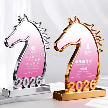 客製化馬年水晶獎座禮品