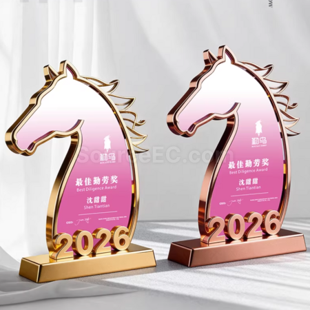 客製化馬年水晶獎座禮品