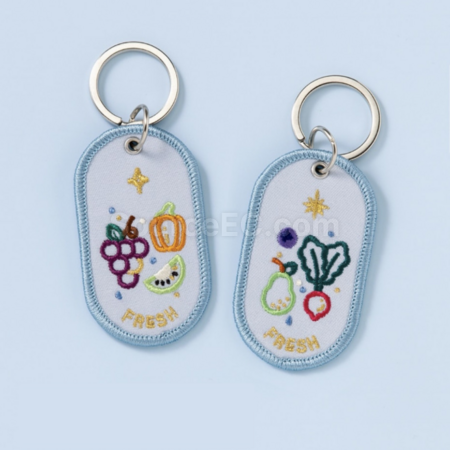 客製化全刺繡異型鎖匙扣掛件