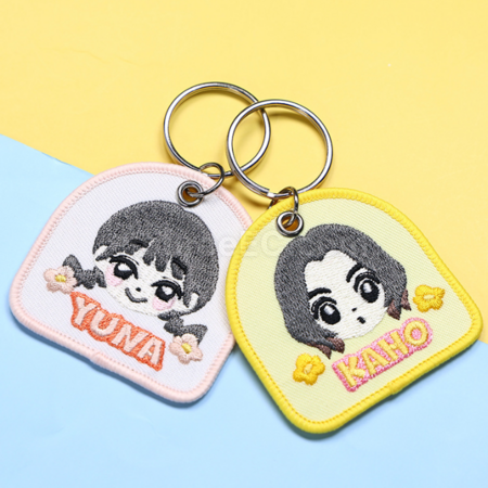 客製化客製化全刺繡異型鎖匙扣掛件禮品