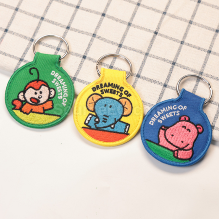 客製化客製化全刺繡異型鎖匙扣掛件禮品