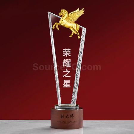 客製化馬年水晶獎座禮品