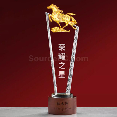 客製化馬年水晶獎座禮品