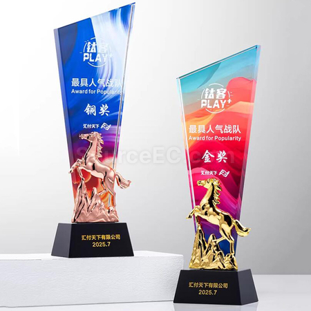 客製化馬年水晶獎座禮品