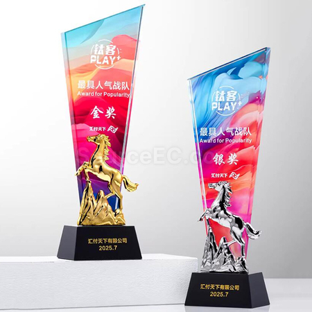 客製化馬年水晶獎座禮品