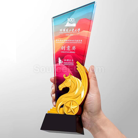 客製化馬年水晶獎座禮品