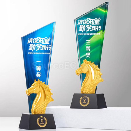 客製化馬年水晶獎座禮品