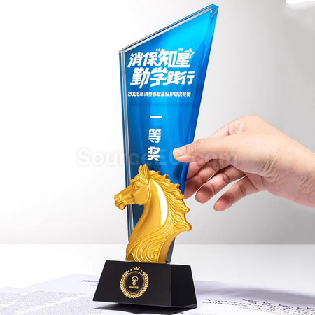 客製化馬年水晶獎座禮品