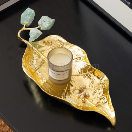 客製化黃銅金葉子擺件禮品