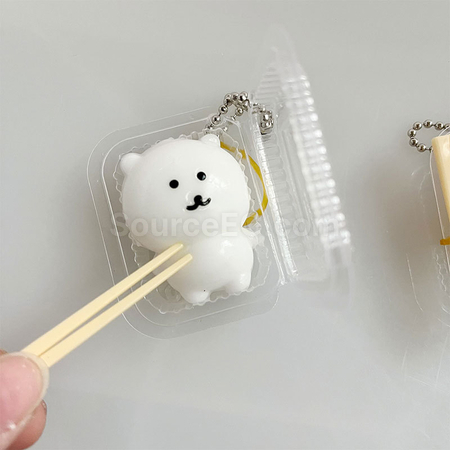 客製化飯盒小熊捏捏樂鑰匙扣減壓玩具禮品