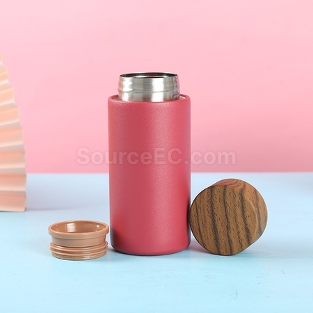 客製化木紋蓋口袋保溫杯禮品