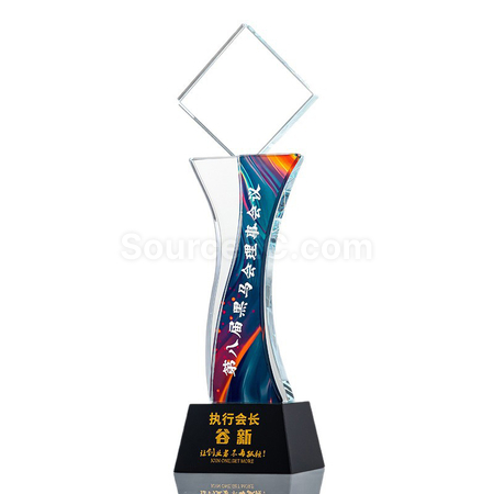 客製化五角星水晶獎座禮品
