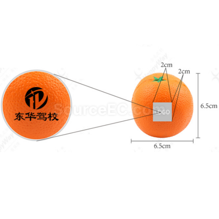 客製化橘子造型PU壓力球禮品