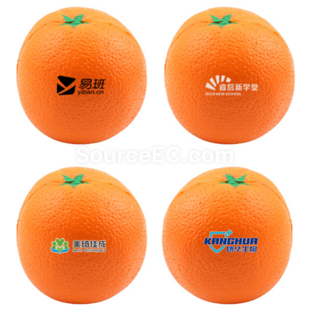 客製化橘子造型PU壓力球禮品