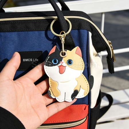 客製化皮質貓咪門禁卡套鑰匙扣掛件禮品