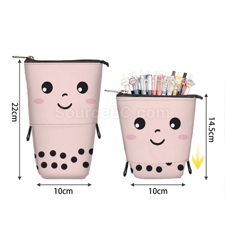 客製化奶茶伸縮筆袋禮品