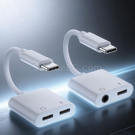 Type - C二合一耳機充電擴充器