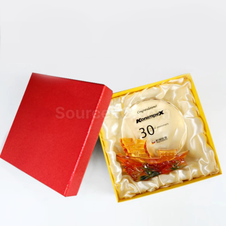 客製化琉璃帆船水晶獎座禮品