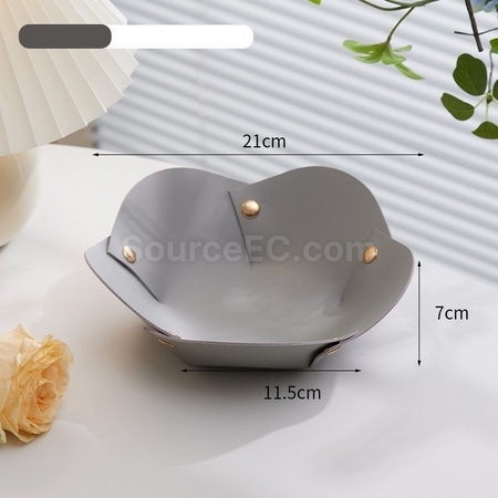 客製化花朵形狀PU皮革摺疊收納盤禮品