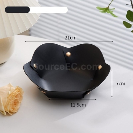 客製化花朵形狀PU皮革摺疊收納盤禮品