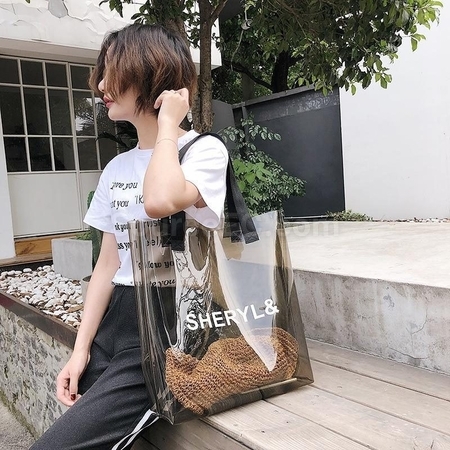 PVC塑膠果凍包炫彩鐳射透明手提袋