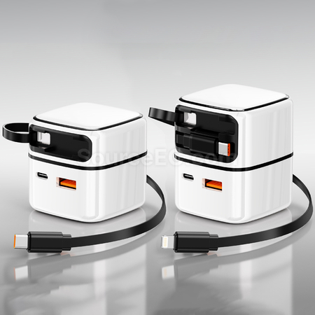 客製化35W氮化鎵抽拉式充電器禮品