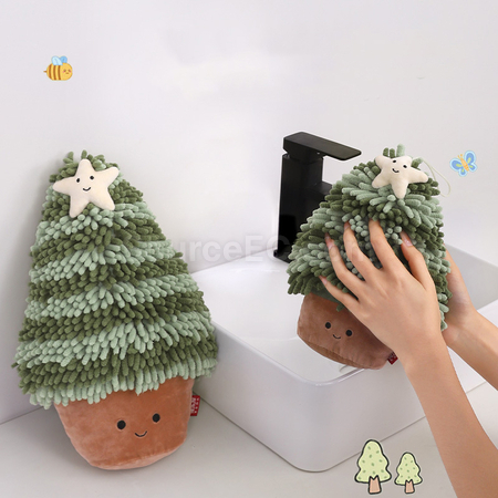 客製化聖誕樹造型擦手巾禮品