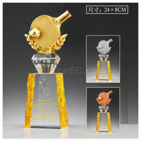 客製化乒乓球金屬獎座禮品
