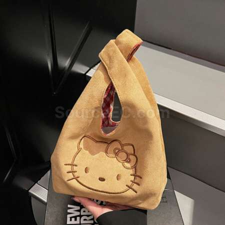 客製化麂皮拼復古紅格子手提包禮品
