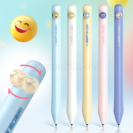 客製化笑臉旋轉解壓筆禮品