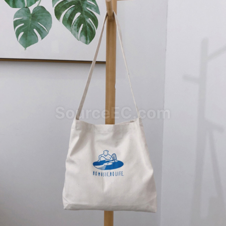 客製化小清新文藝風斜背帆布袋禮品