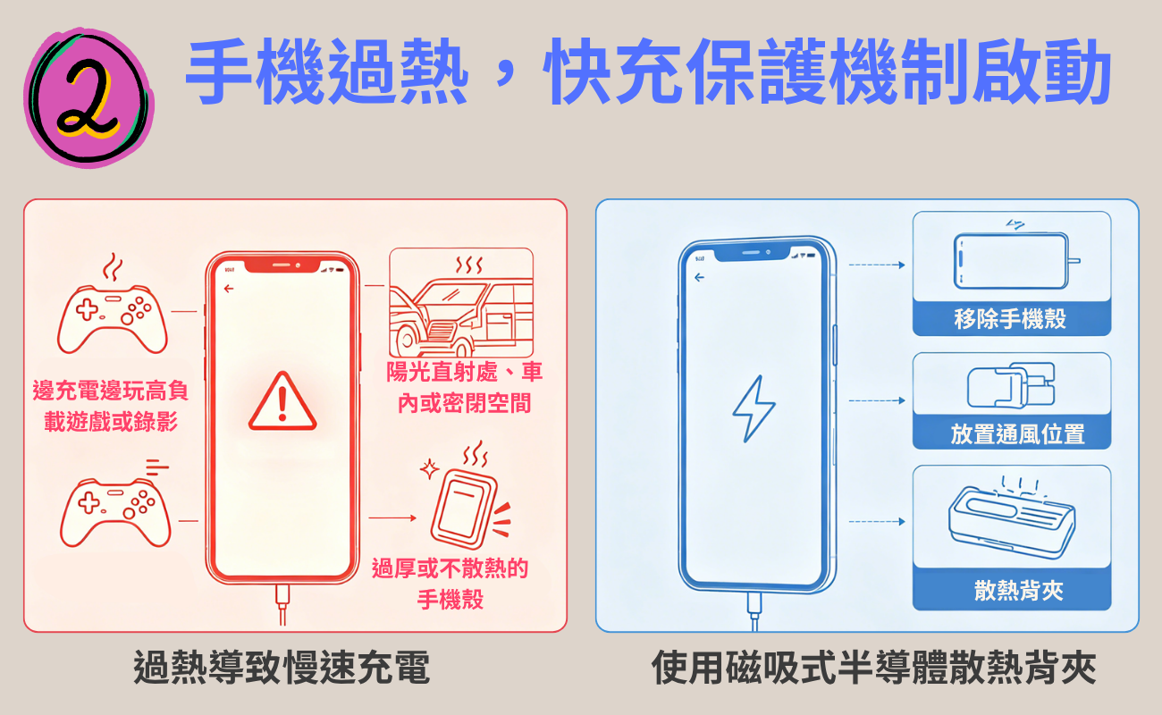 手機快充變慢, 手機充電變慢, 快充失效原因, 手機充電速度慢, 充電變慢怎麼辦, 快充原理, PD快充, QC快充, 充電線選擇, 充電頭瓦數, 手機電池老化, 手機過熱充電, 背景程式耗電, 快充技巧, 手機充電問題