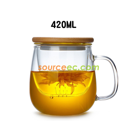 客製化300/420ML玻璃泡茶杯禮品